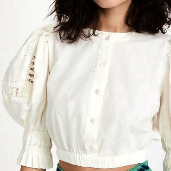 Sea New York Tops - ✨  Sea NY Puff Sleeve Blouse – Ivory Cotton, Size S